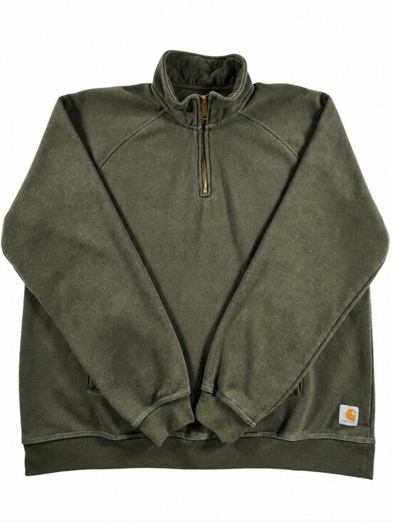 Carhartt Other - Carhartt K503 Mens XL Olive Quarter Zip Mock Neck Sweatshirt Relaxed Fit
